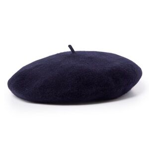 NWT Emanuel Geraldo Dark Navy Blue Wool Beret